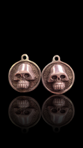 Skull medallion pendant 2 pk